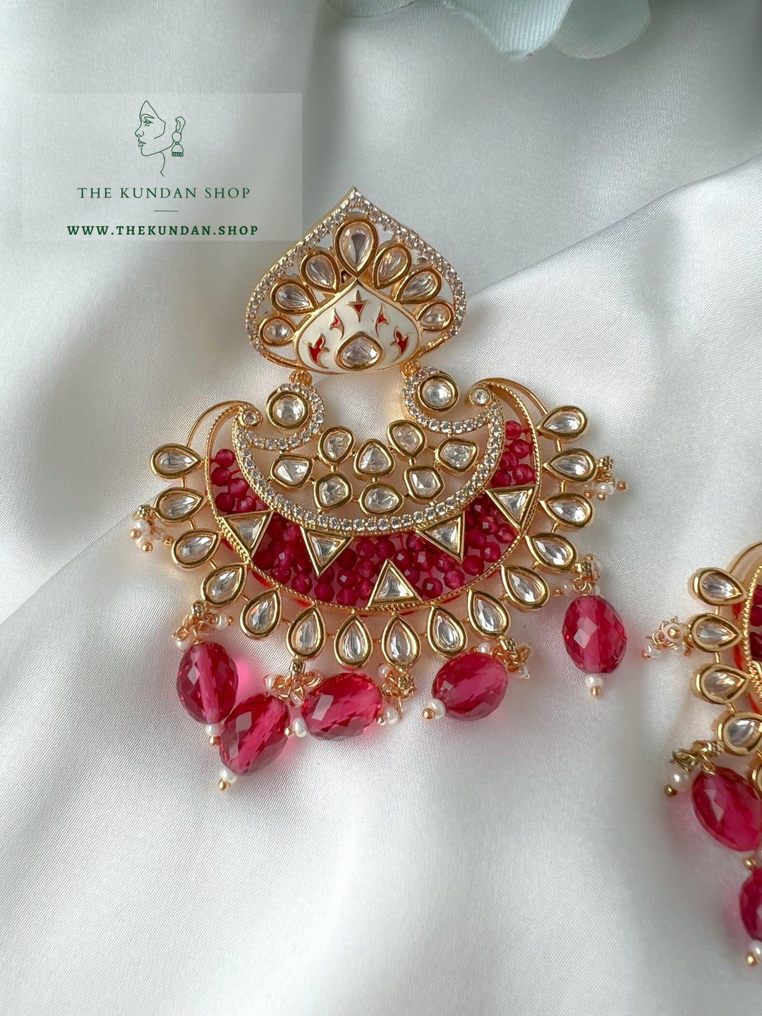 Kundan in a Spade Earrings THE KUNDAN SHOP 