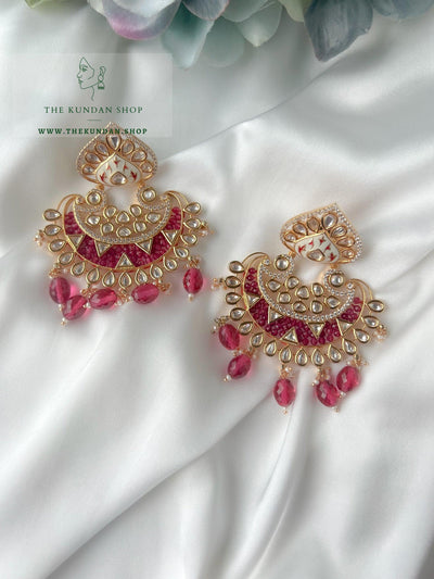 Kundan in a Spade Earrings THE KUNDAN SHOP Ruby 