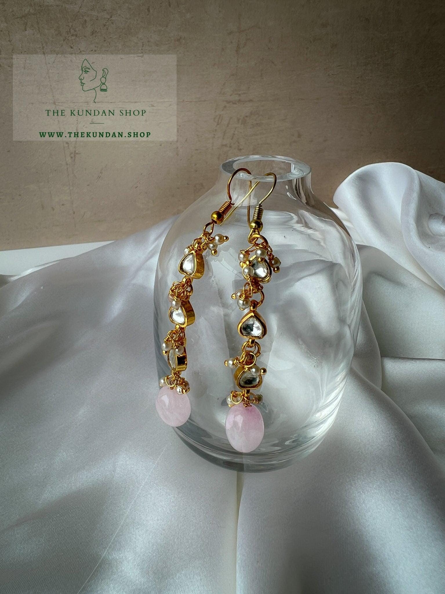 Kundan Hearts in Pink Earrings THE KUNDAN SHOP 