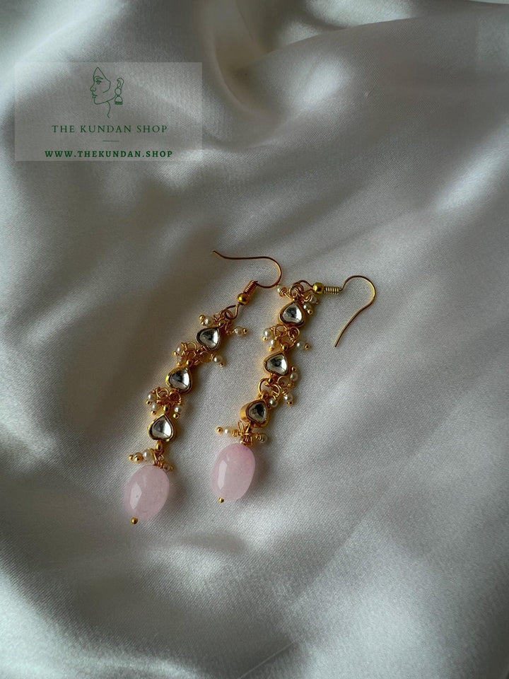 Kundan Hearts in Pink Earrings THE KUNDAN SHOP 