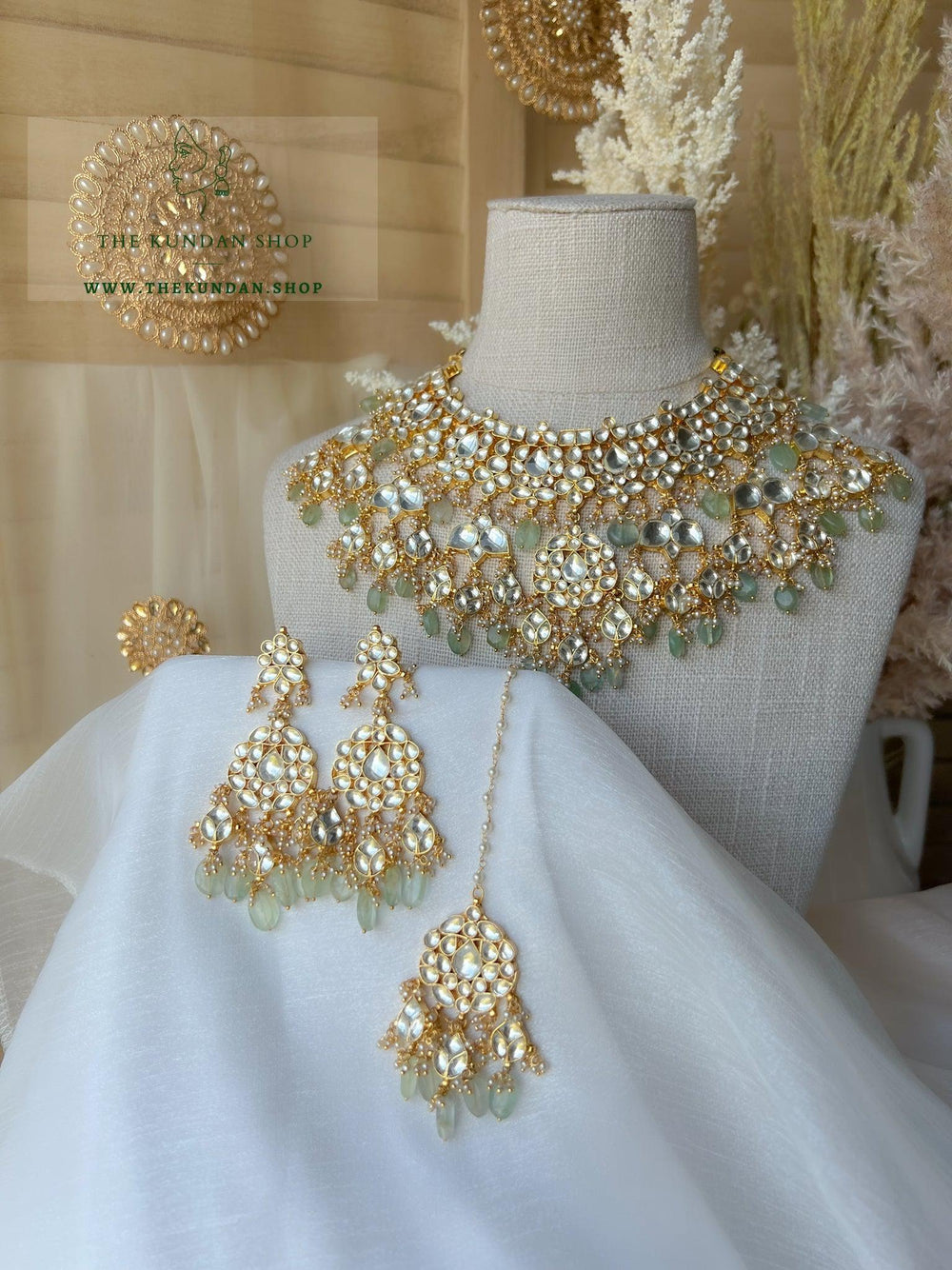 Unconditional Sage in Kundan Necklace Sets THE KUNDAN SHOP 
