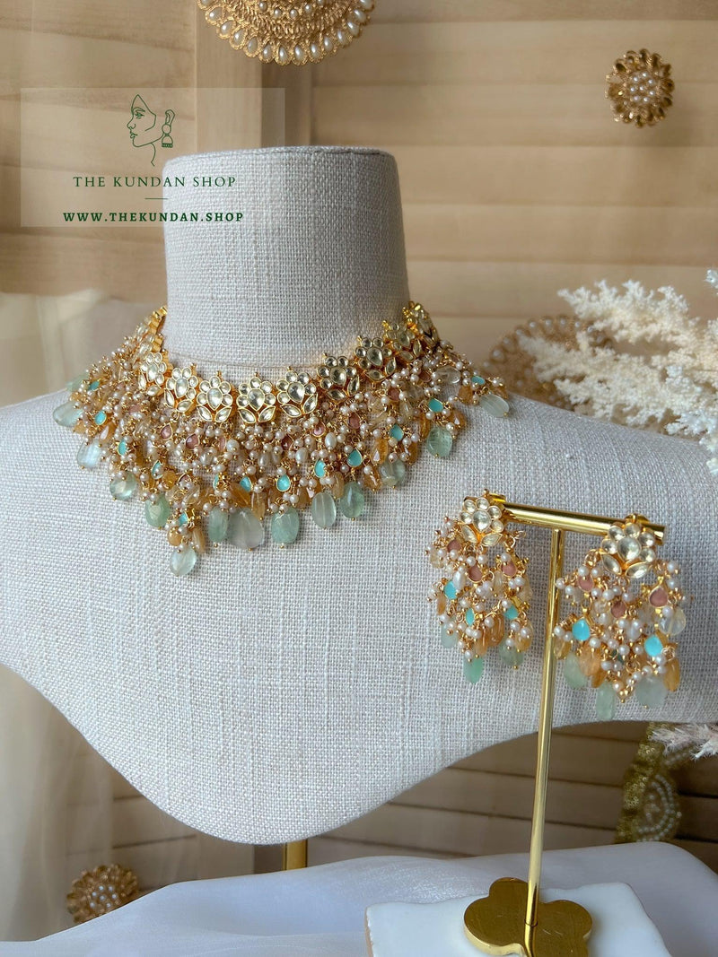 A Floral Pastel in Kundan Necklace Sets THE KUNDAN SHOP 