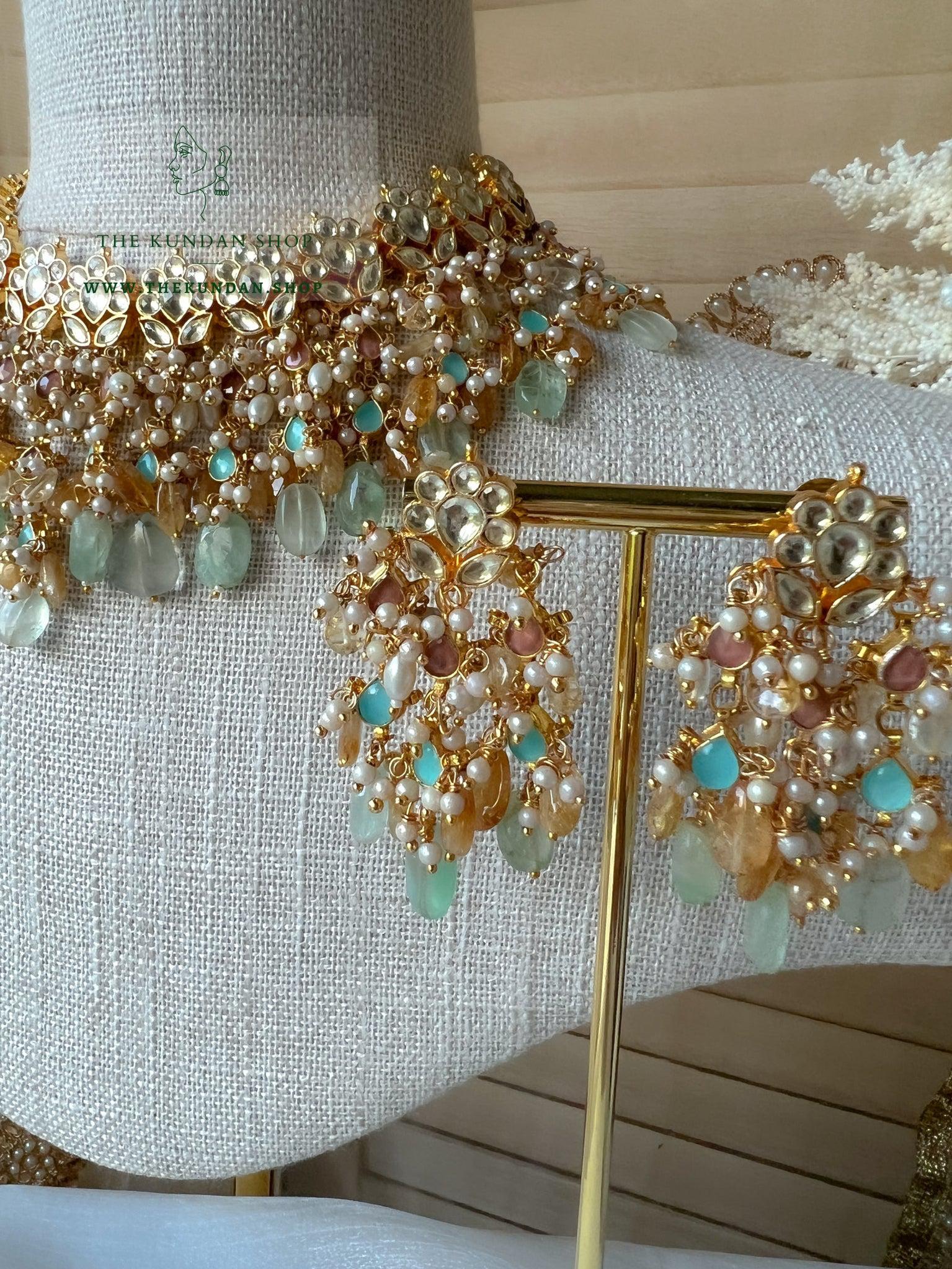 A Floral Pastel in Kundan Necklace Sets THE KUNDAN SHOP 