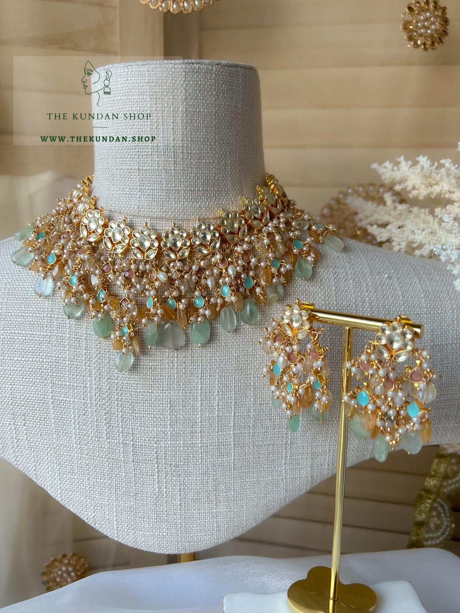 A Floral Pastel in Kundan Necklace Sets THE KUNDAN SHOP 