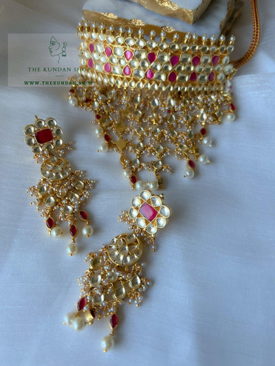 Empress in Ruby Pink Kundan Necklace Sets THE KUNDAN SHOP 