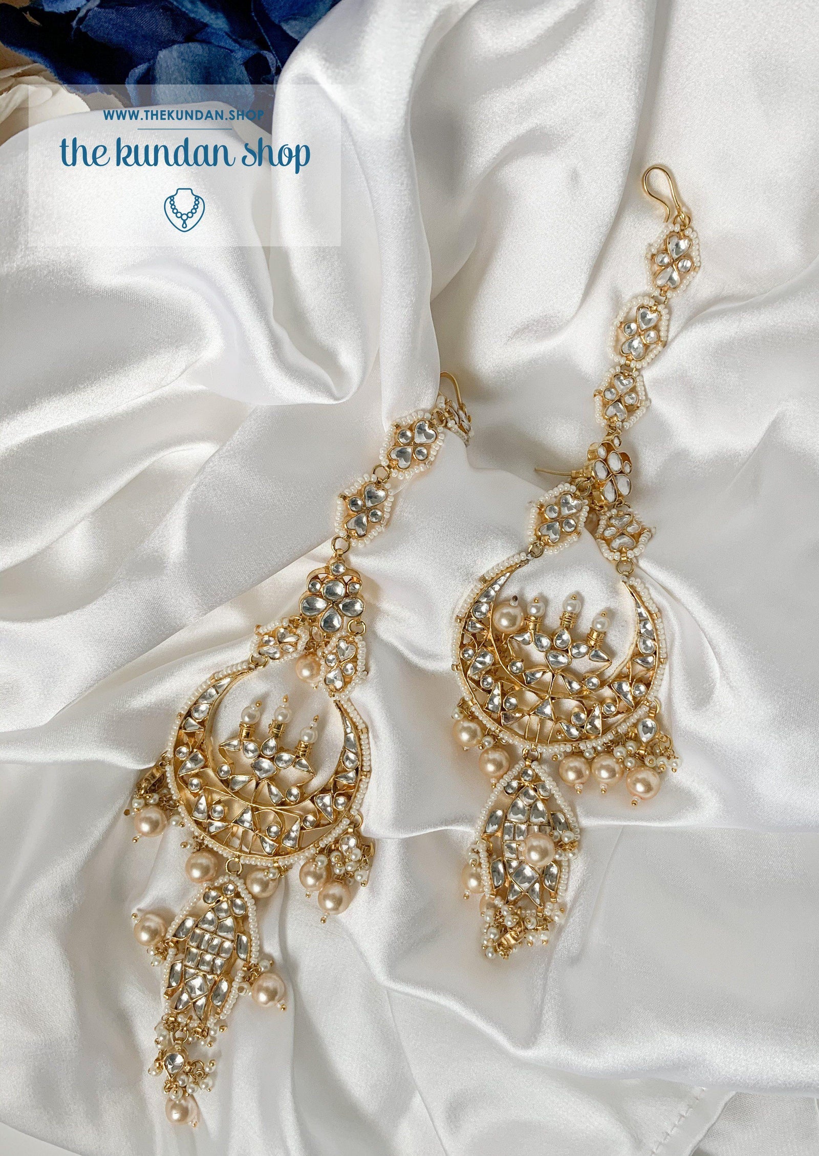 Elongated in Kundan Earrings THE KUNDAN SHOP 