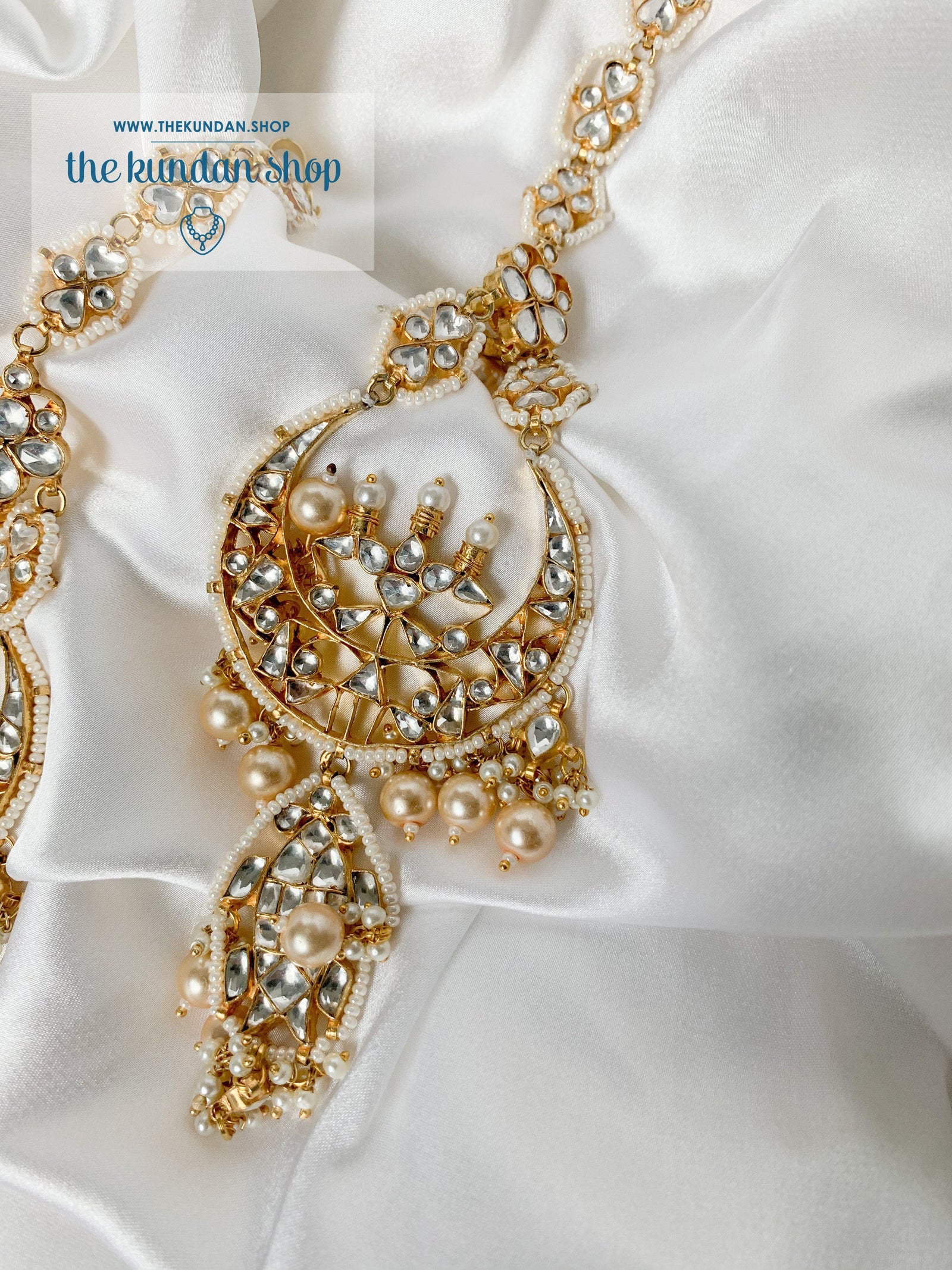 Elongated in Kundan Earrings THE KUNDAN SHOP 