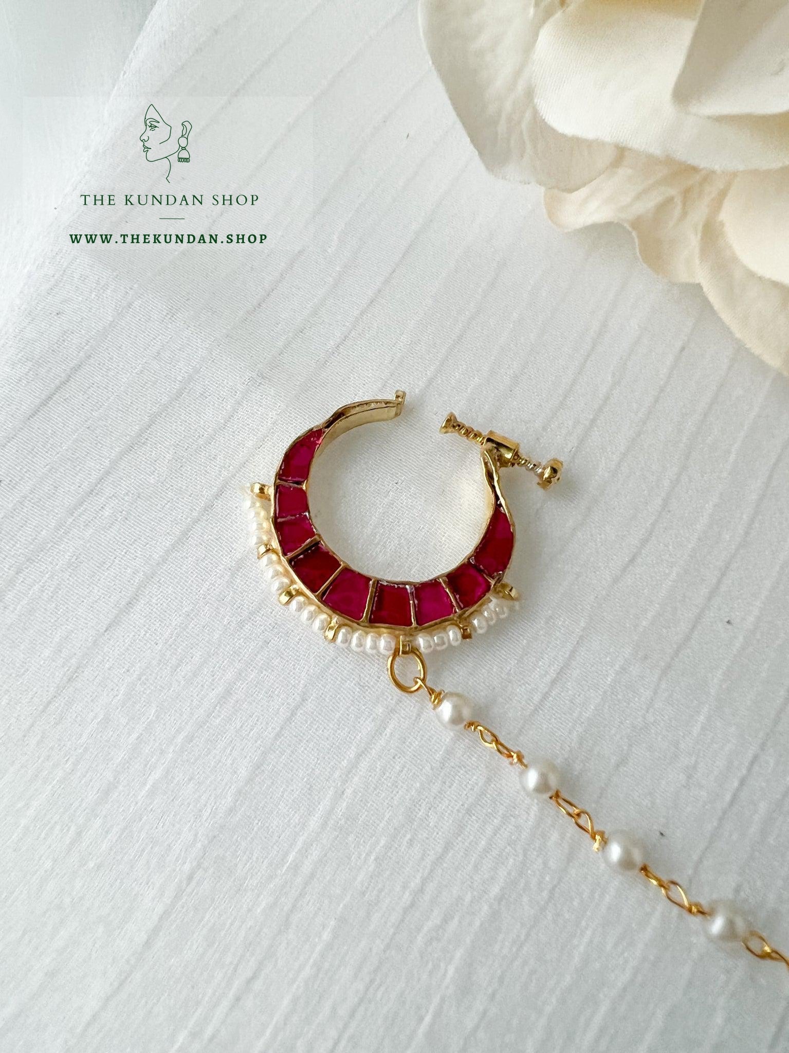 Multicolour Gold Look Kundan Bridal Nose Ring – Sanvi Jewels