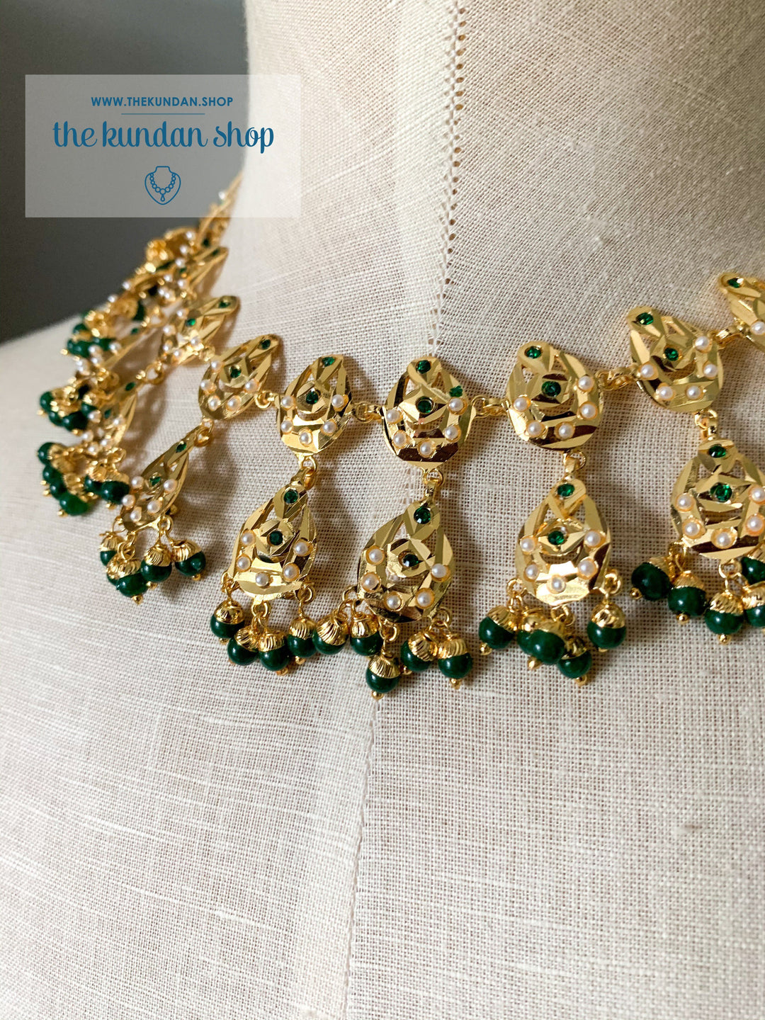 Smitten in Green, Necklace Sets - THE KUNDAN SHOP