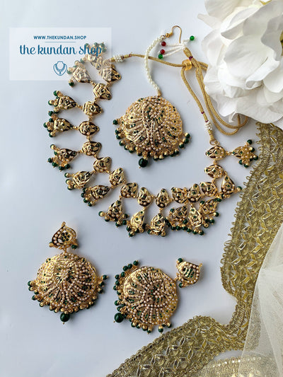 Smitten in Green, Necklace Sets - THE KUNDAN SHOP