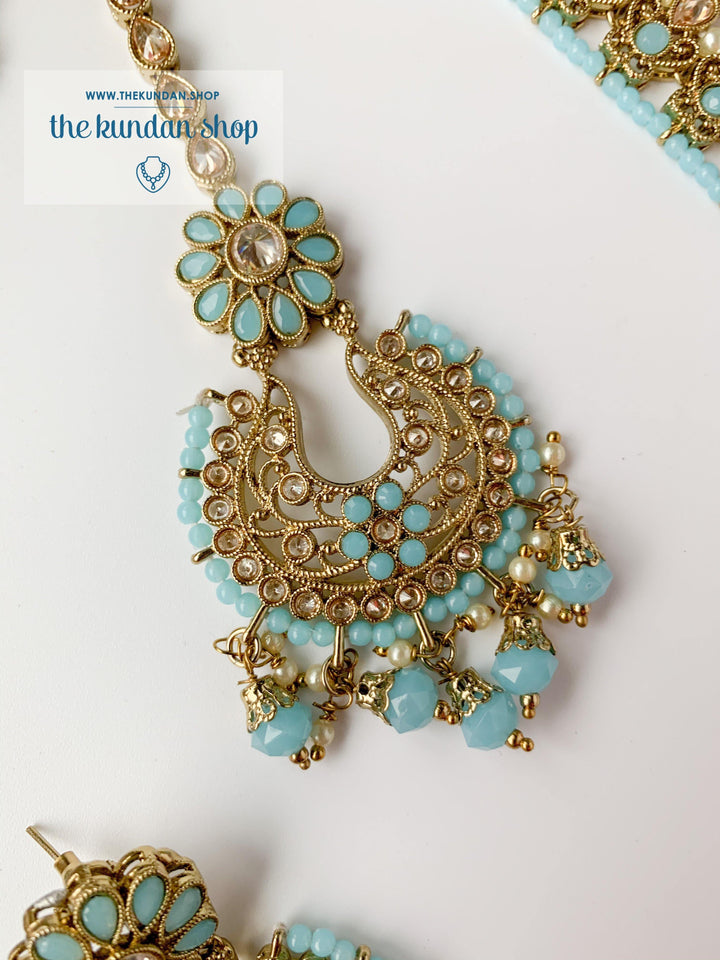 Sprightly in Feroza Blue Necklace Sets THE KUNDAN SHOP 