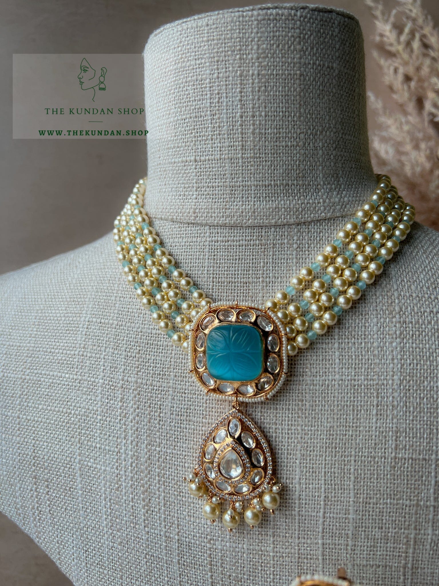 Plenty in Light Blue Necklace Sets THE KUNDAN SHOP 