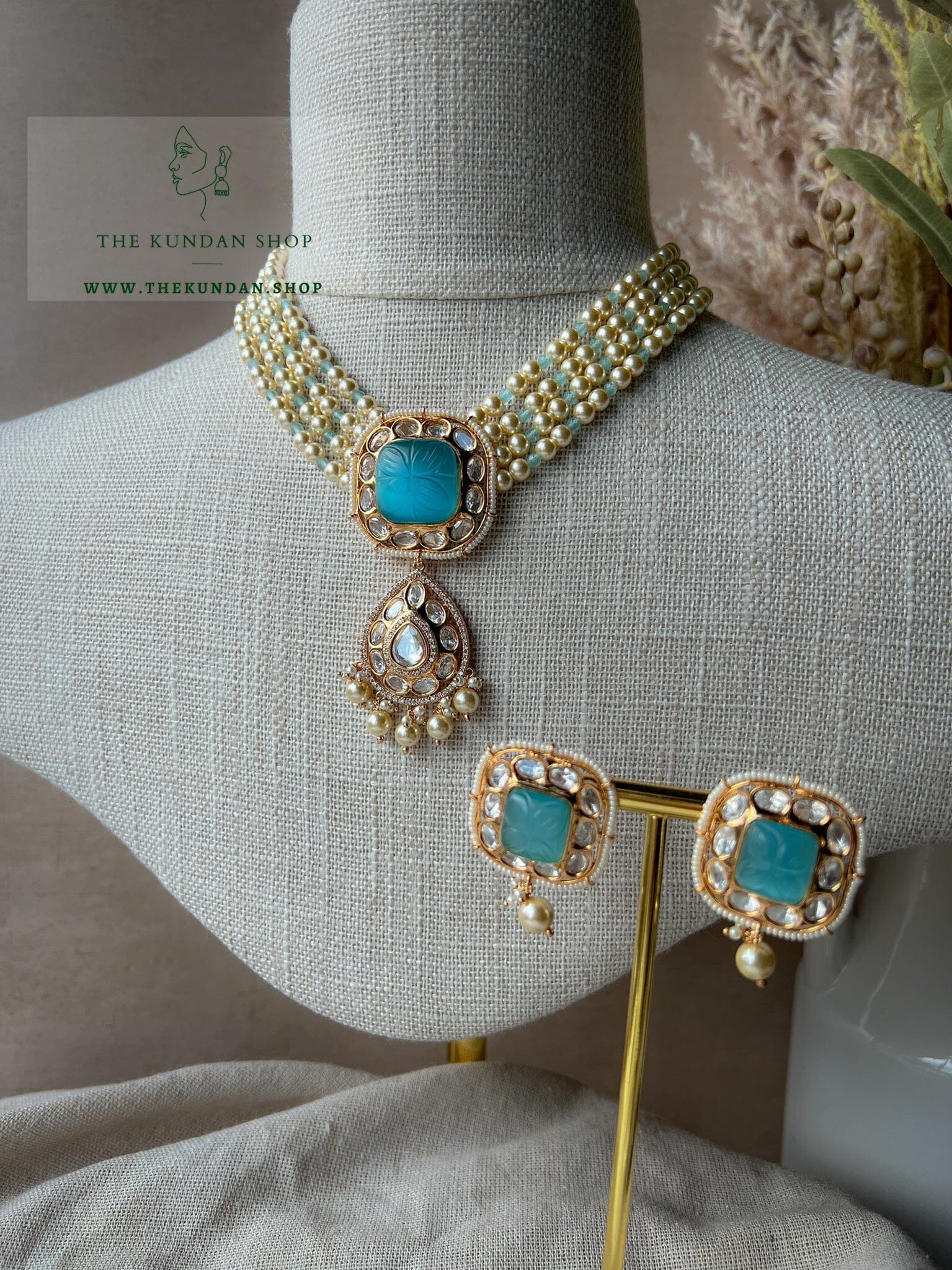Plenty in Light Blue Necklace Sets THE KUNDAN SHOP 