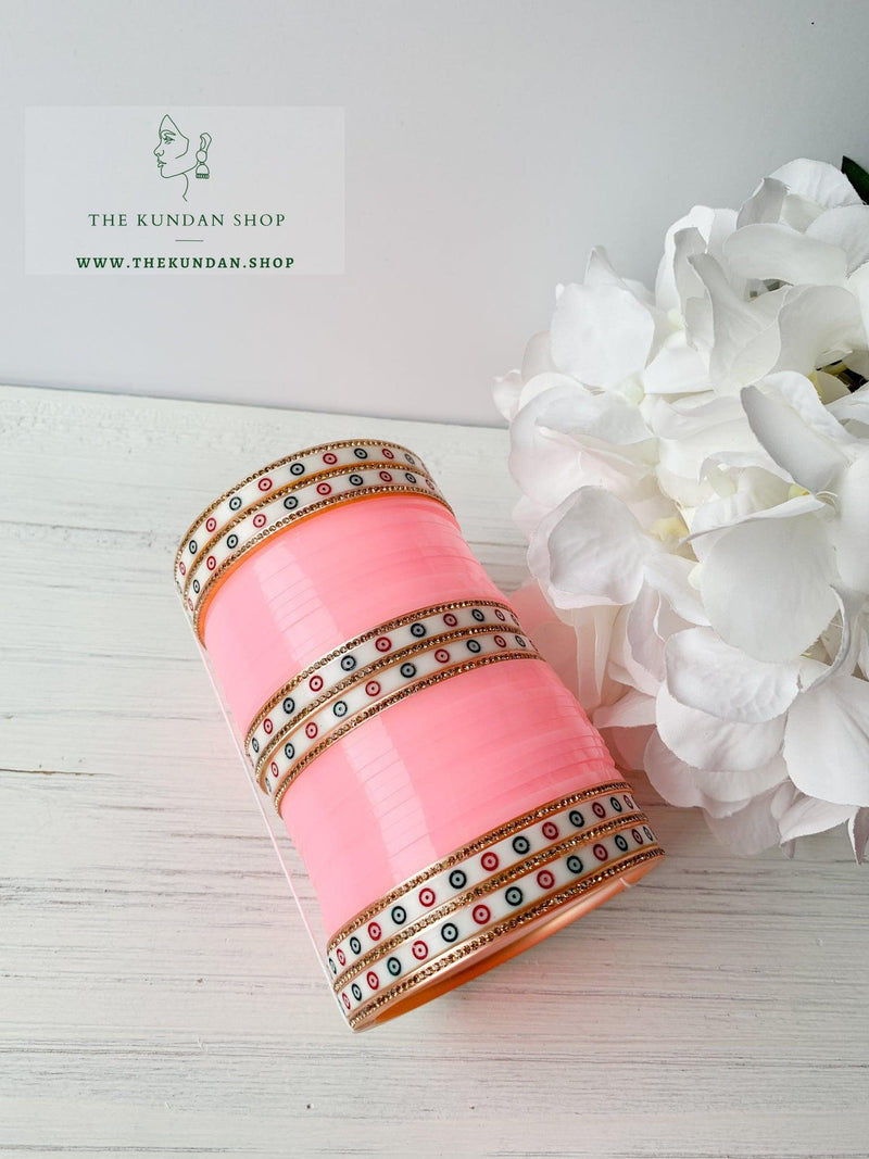 Classic Chooda in Light Pink (2 hands) Bangles THE KUNDAN SHOP 