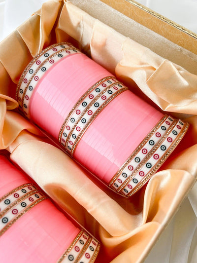Classic Chooda in Light Pink (2 hands) Bangles THE KUNDAN SHOP 