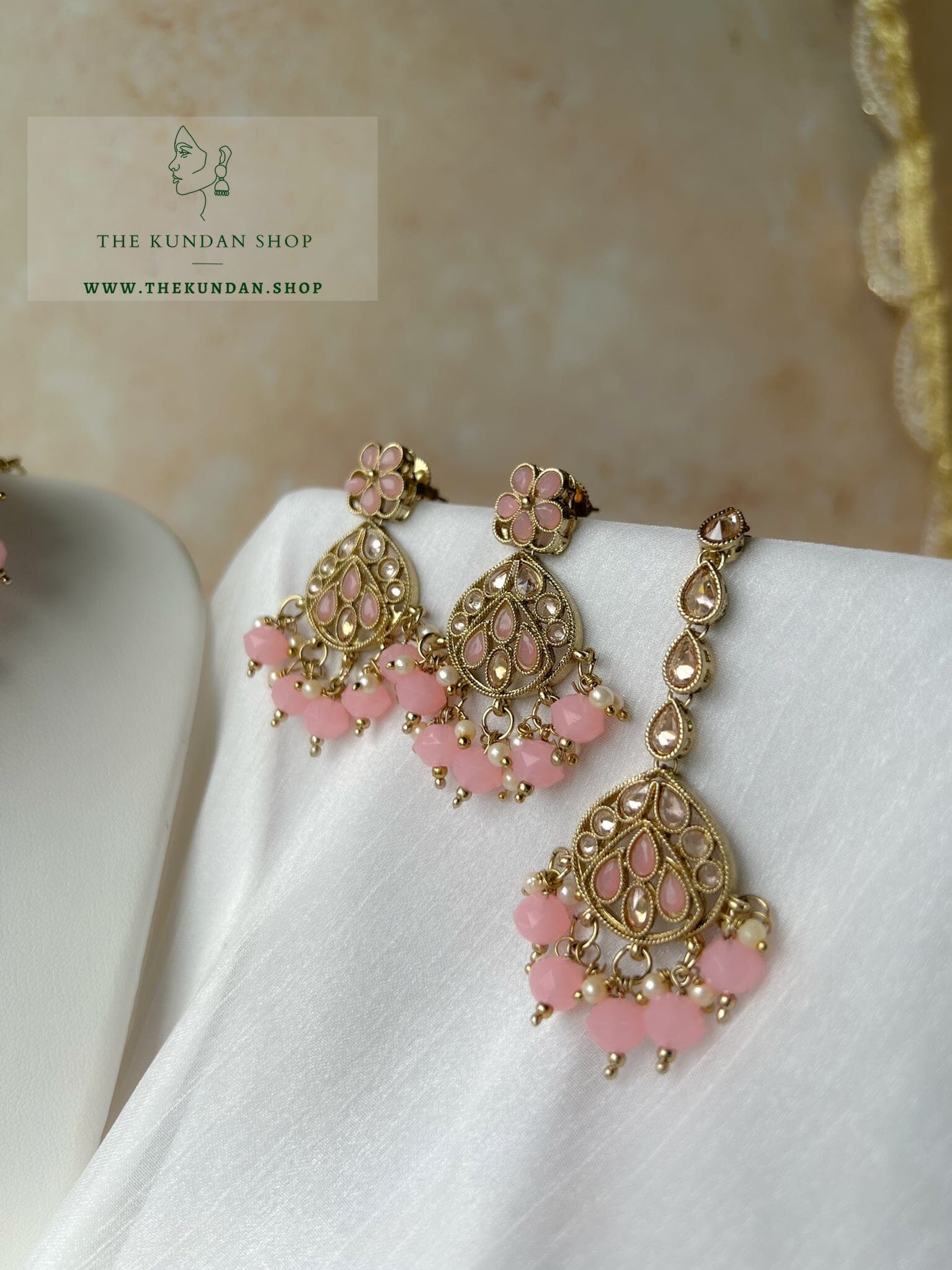Imagine Polki in Light Pink Necklace Sets THE KUNDAN SHOP 