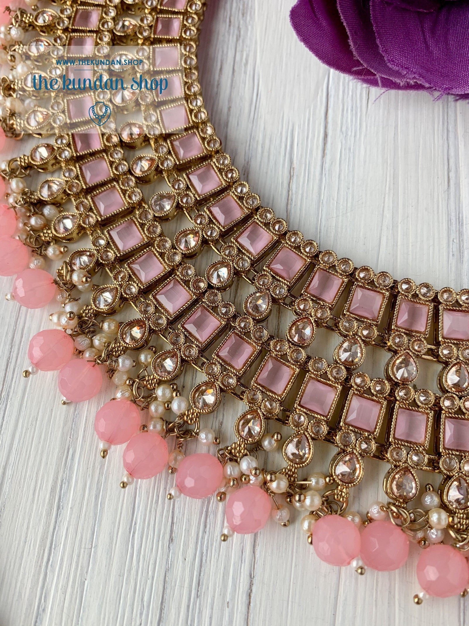 Spoiled in Light Pink Necklace Sets THE KUNDAN SHOP 