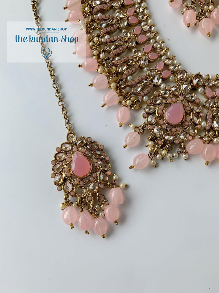 Veiled in Polki, in Light Pink Necklace Sets THE KUNDAN SHOP 