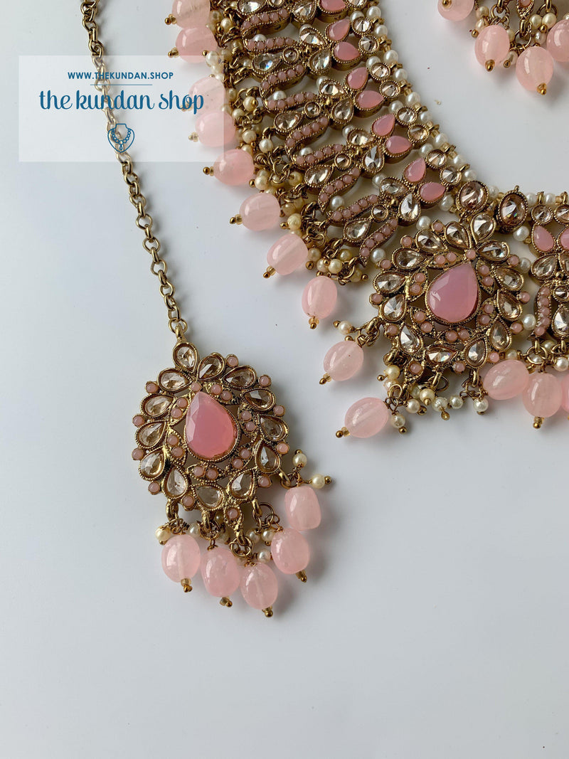 Veiled in Polki, in Light Pink Necklace Sets THE KUNDAN SHOP 