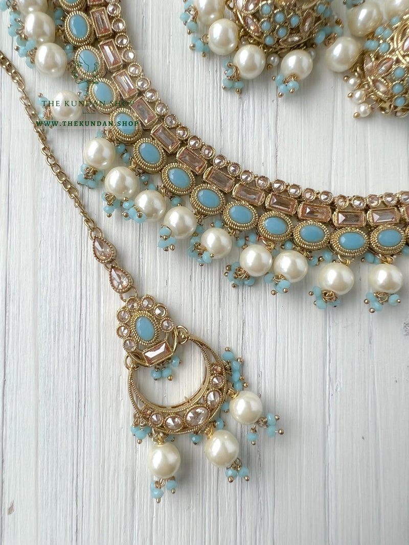Good Intentions in Light Blue Necklace Sets THE KUNDAN SHOP 