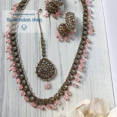 Chains Of Polki - Pink, Necklace Sets - THE KUNDAN SHOP