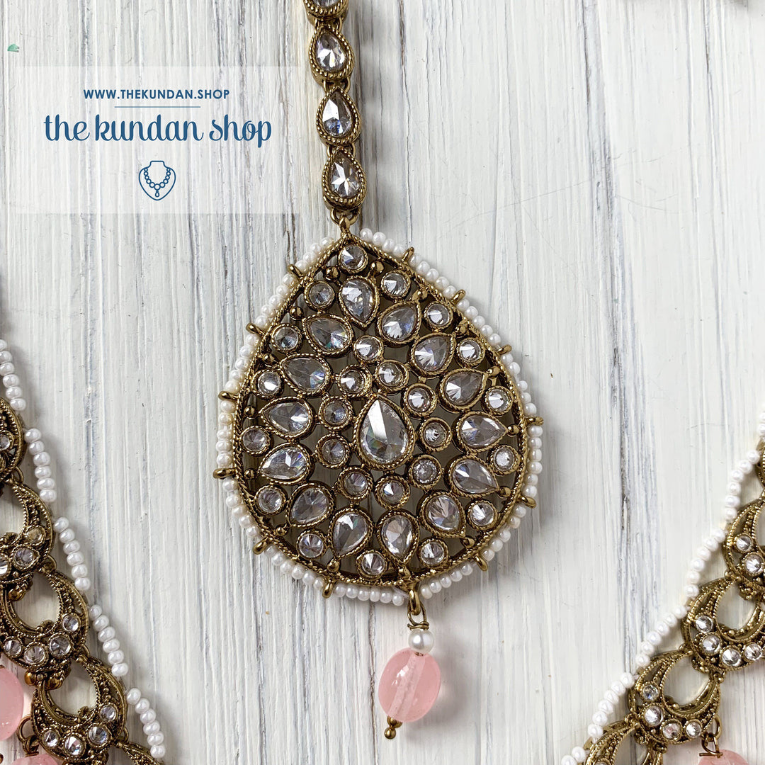 Chains Of Polki - Pink, Necklace Sets - THE KUNDAN SHOP