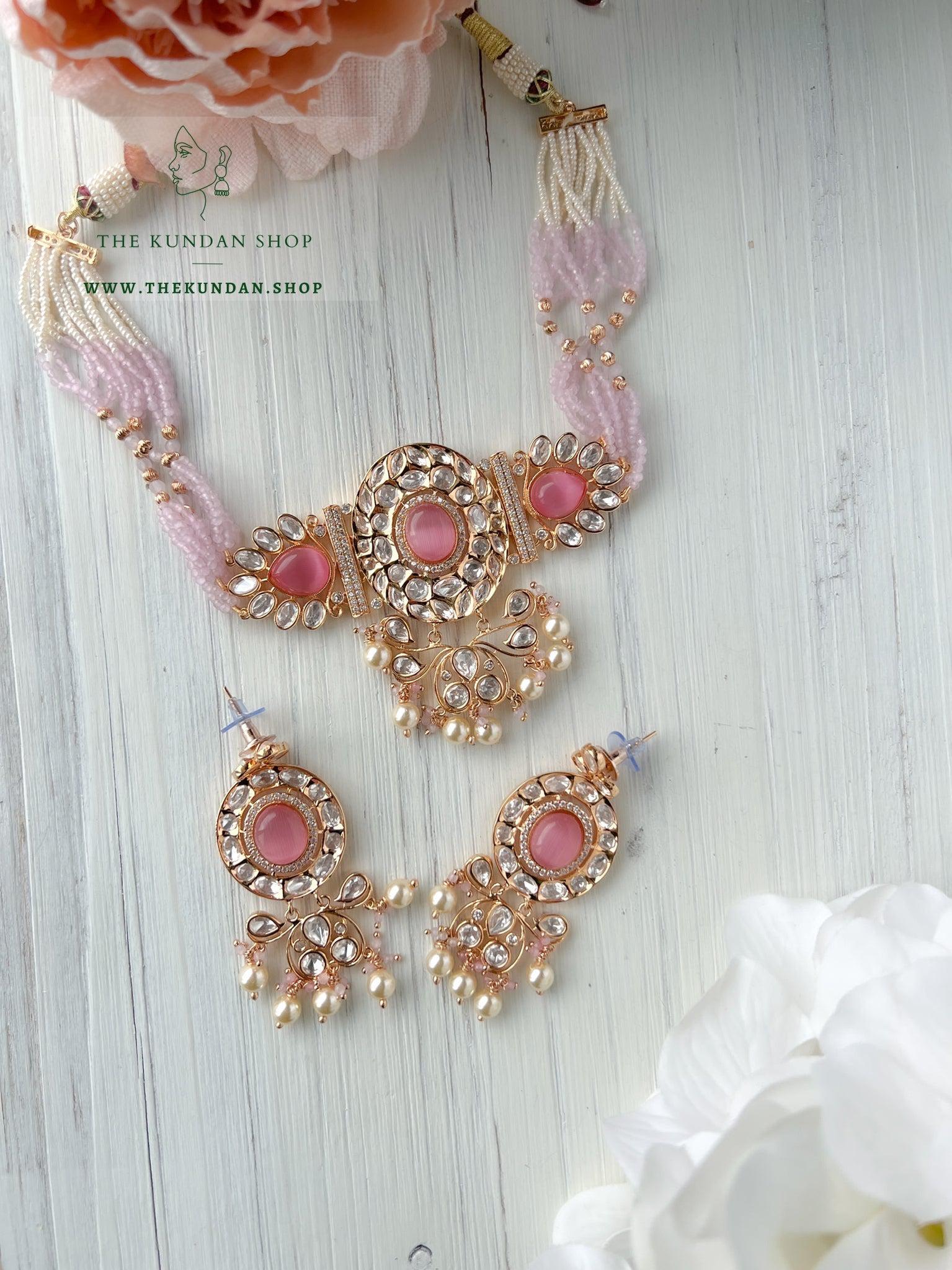Idyllic Kundan in Pink Necklace Sets THE KUNDAN SHOP 