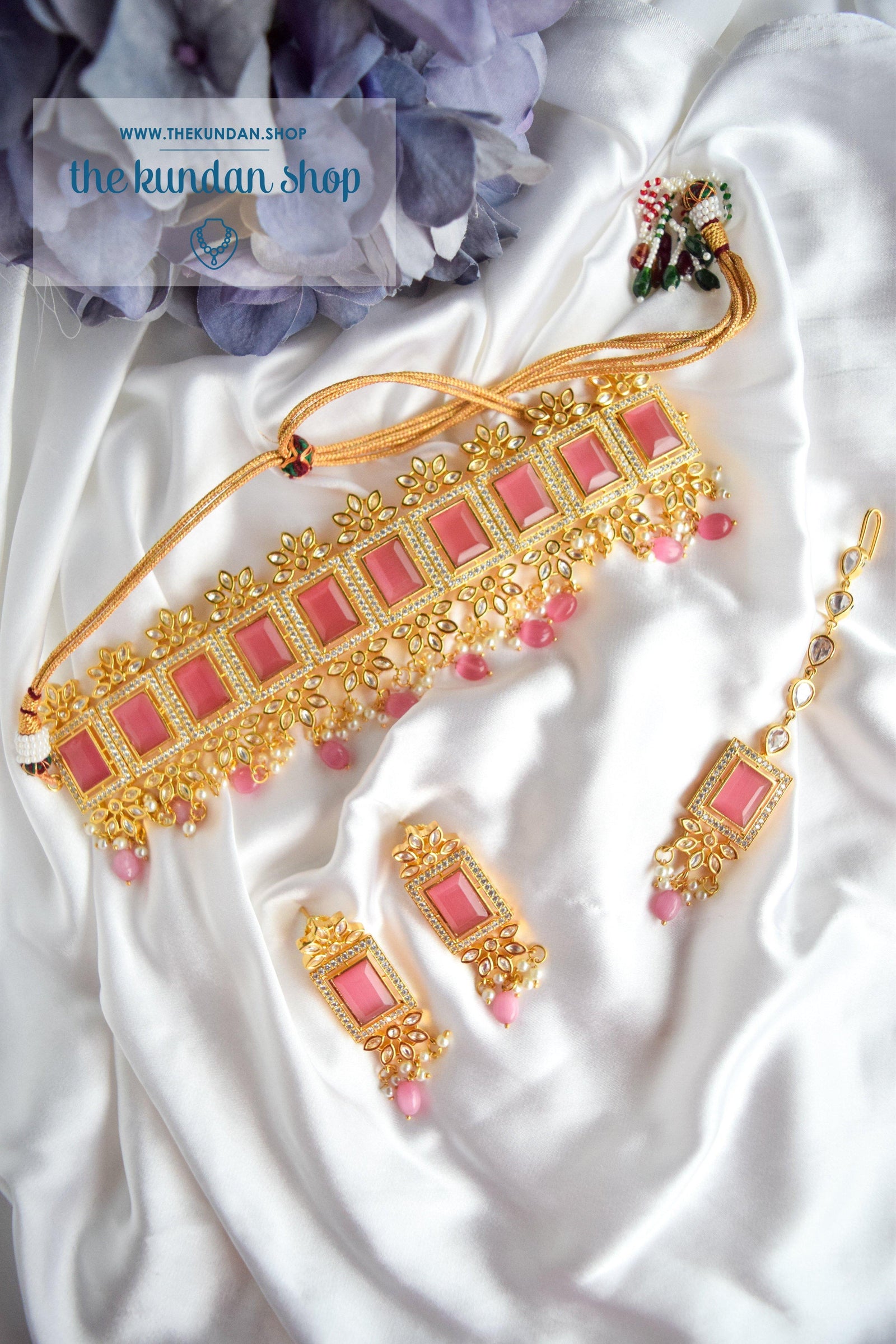 Regality in Light Pink Necklace Sets THE KUNDAN SHOP 