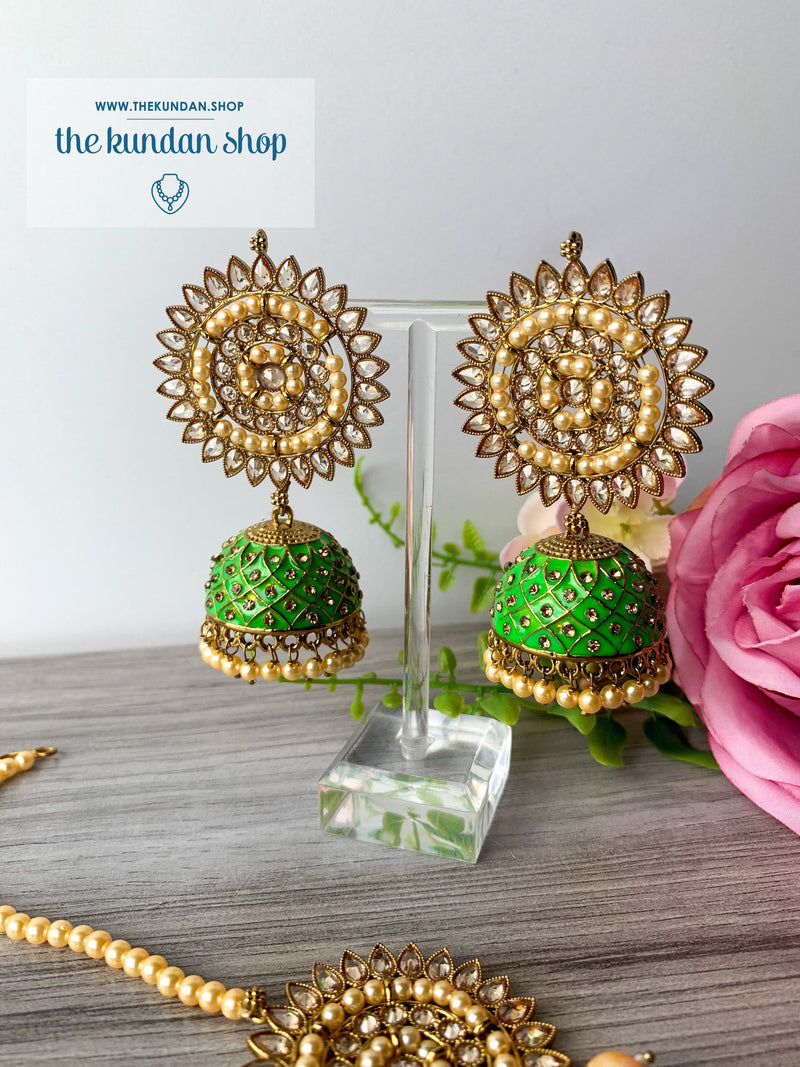 Starry Night, Earrings + Tikka - THE KUNDAN SHOP