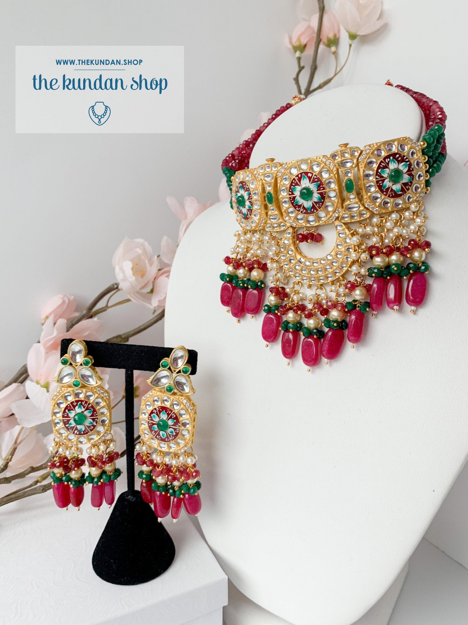 Resistance in Emerald & Ruby Necklace Sets THE KUNDAN SHOP 