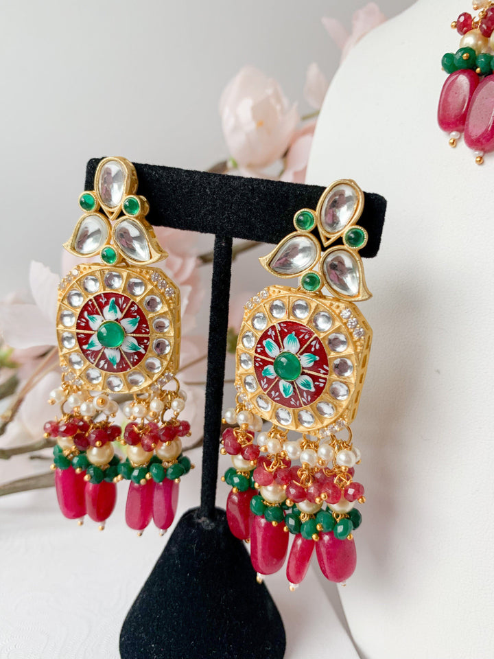 Resistance in Emerald & Ruby Necklace Sets THE KUNDAN SHOP 