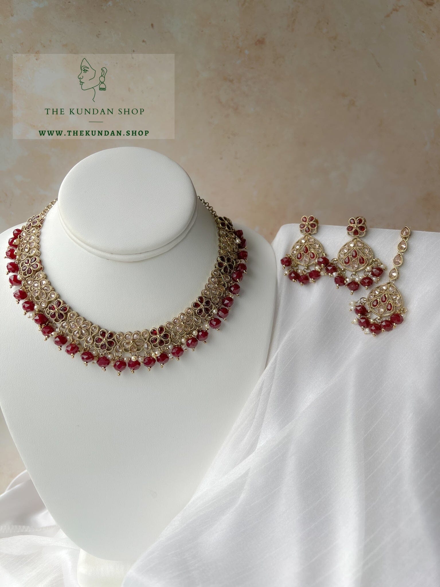 Imagine Polki in Ruby Necklace Sets THE KUNDAN SHOP 