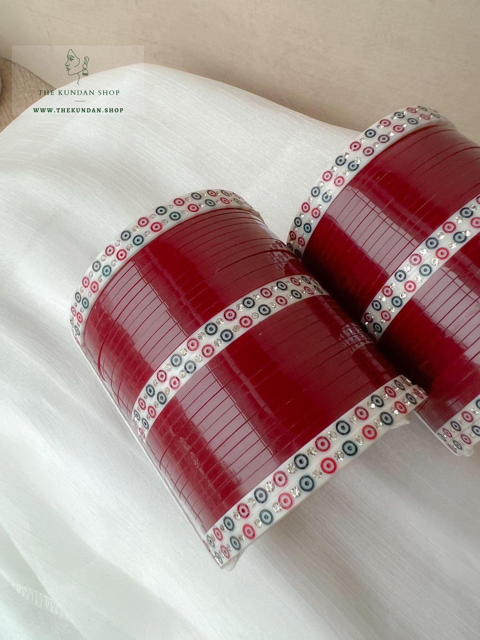 Simple Chooda in Maroon Bangles THE KUNDAN SHOP 