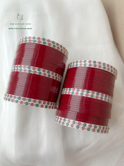 Simple Chooda in Maroon Bangles THE KUNDAN SHOP 