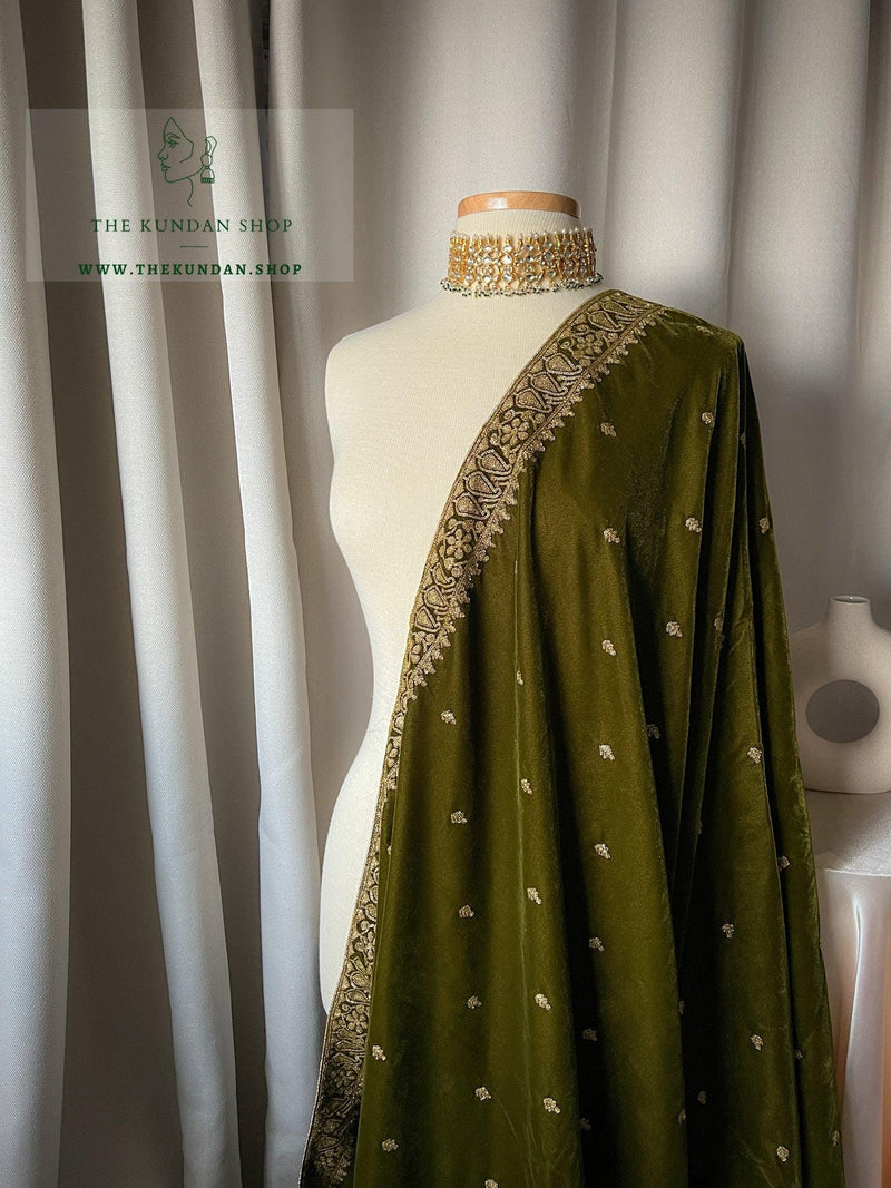 Twinkle in Mehndi Green Dupatta THE KUNDAN SHOP 