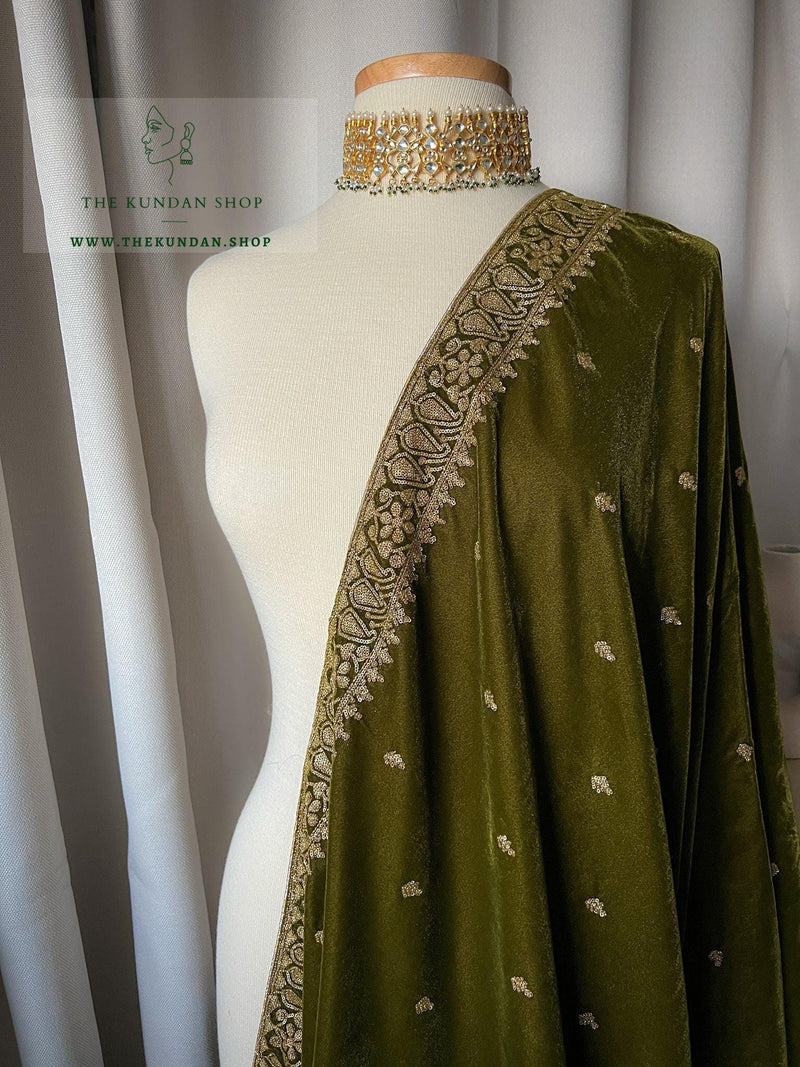 Twinkle in Mehndi Green Dupatta THE KUNDAN SHOP 