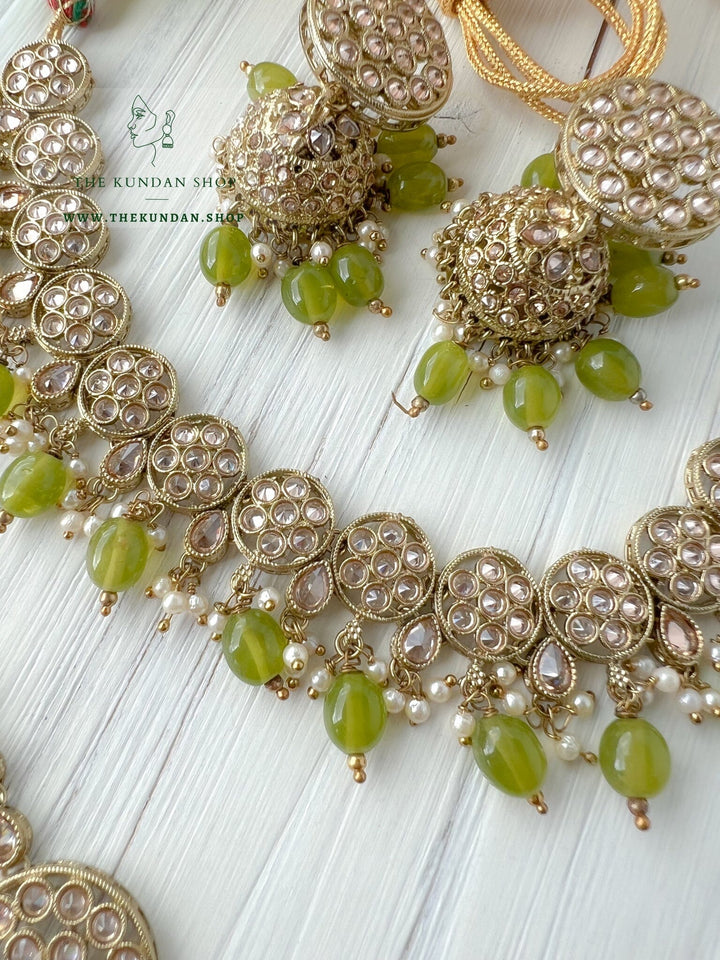 A Nice Touch in Mehendi Green Necklace Sets THE KUNDAN SHOP 
