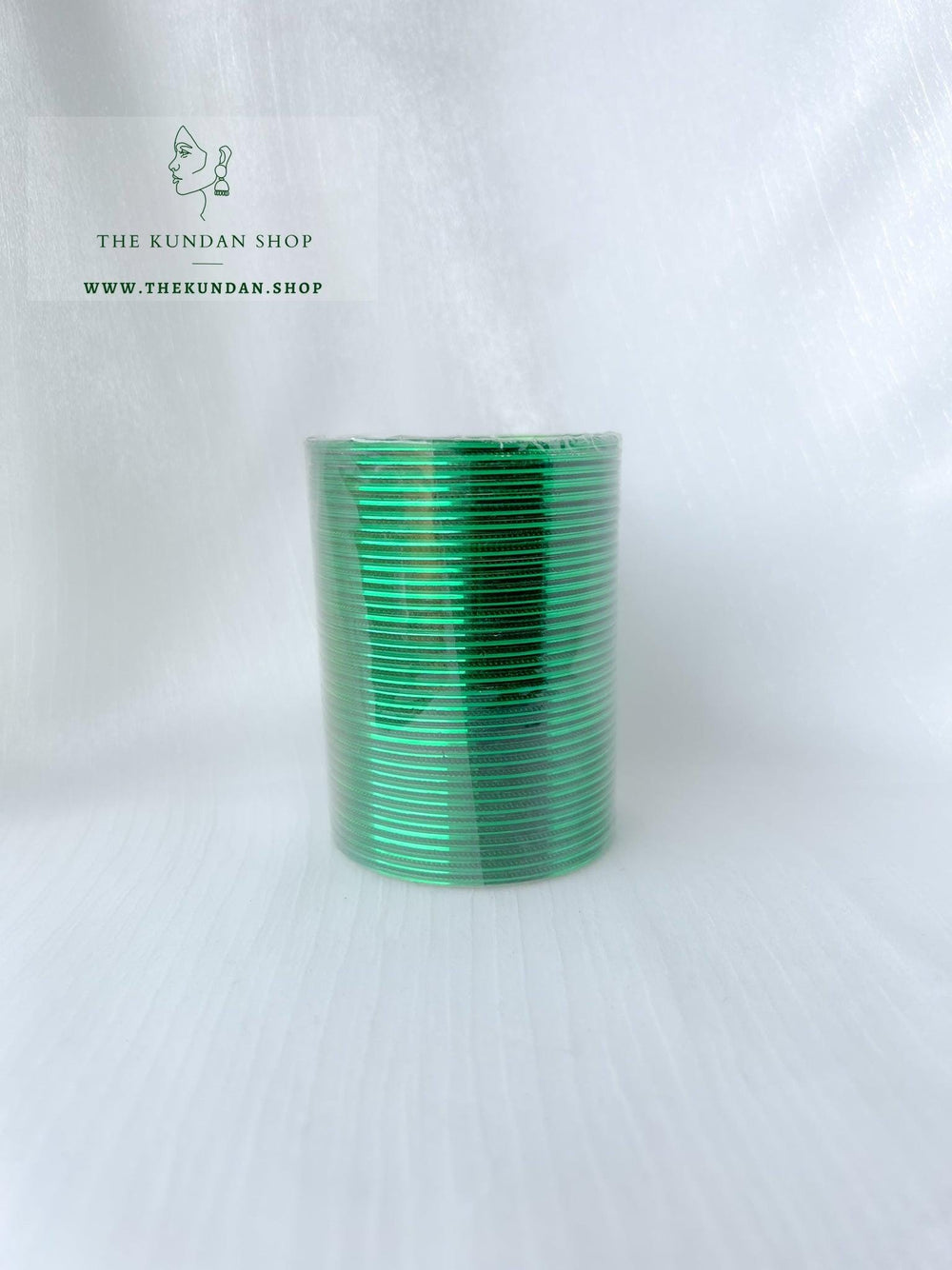 Metallic Bangle Stack - Traditional Green Bangles THE KUNDAN SHOP 