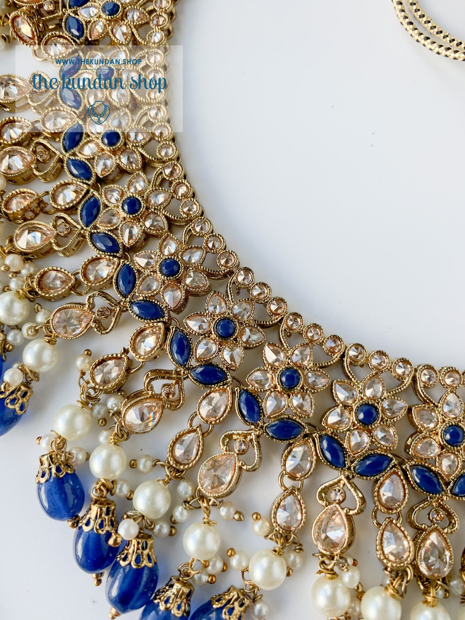 Locked In, In Midnight Blue Necklace Sets THE KUNDAN SHOP 