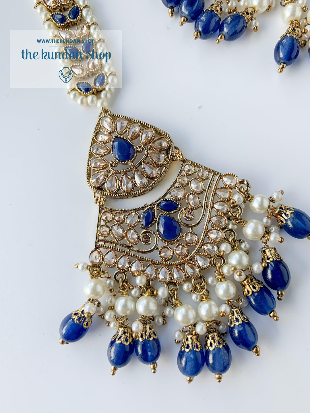 Locked In, In Midnight Blue Necklace Sets THE KUNDAN SHOP 