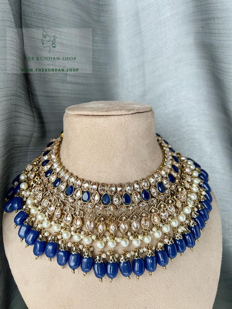 Influential in Midnight Blue Necklace Sets THE KUNDAN SHOP 