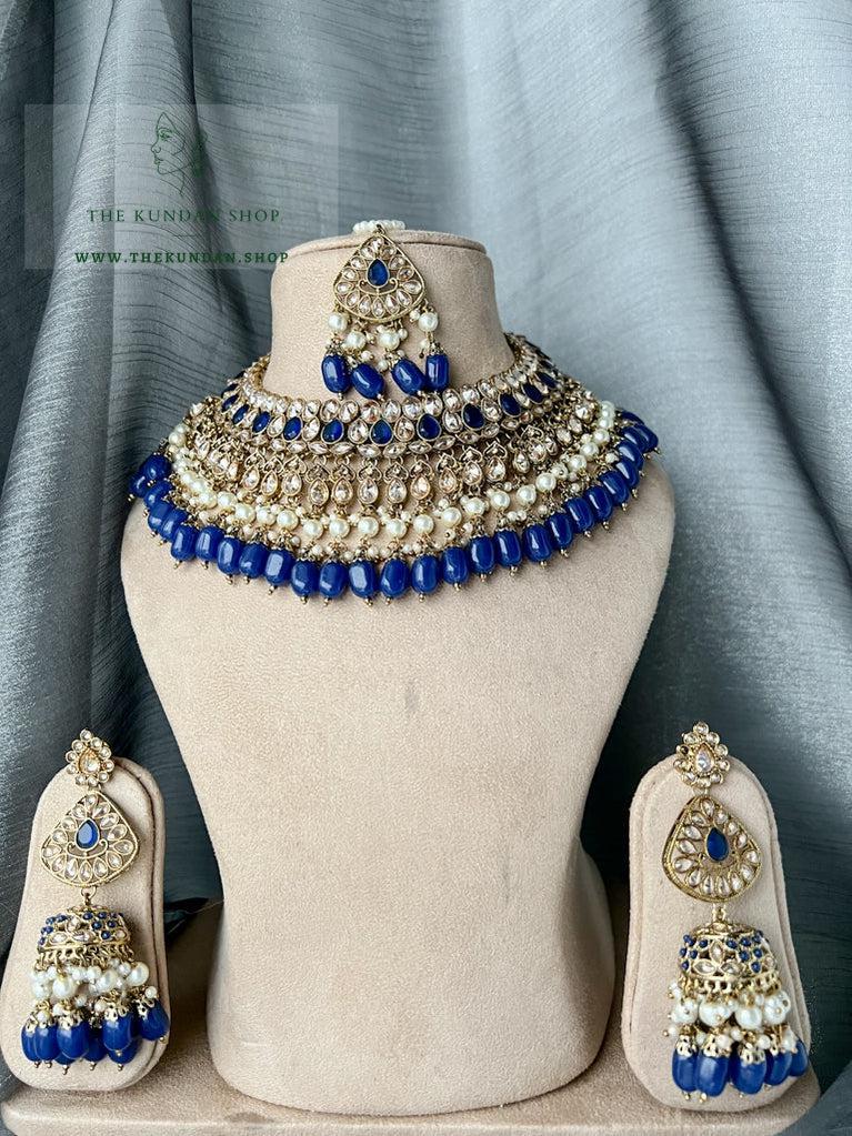 Influential in Midnight Blue Necklace Sets THE KUNDAN SHOP 