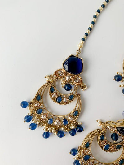 Dependant in Midnight Blue Jewelry Sets THE KUNDAN SHOP 
