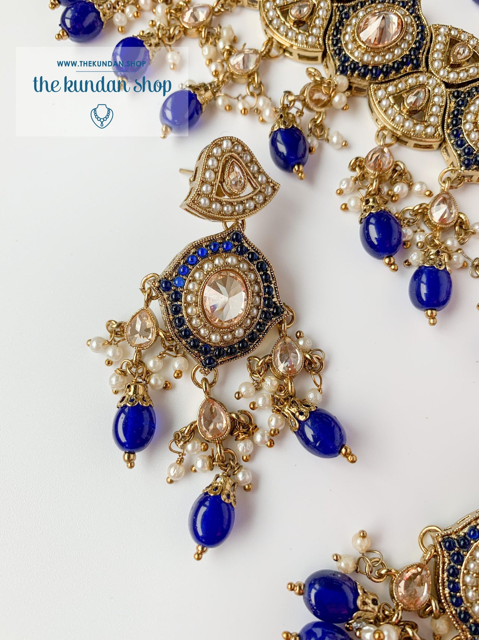 Entangled in Midnight Blue Necklace Sets THE KUNDAN SHOP 