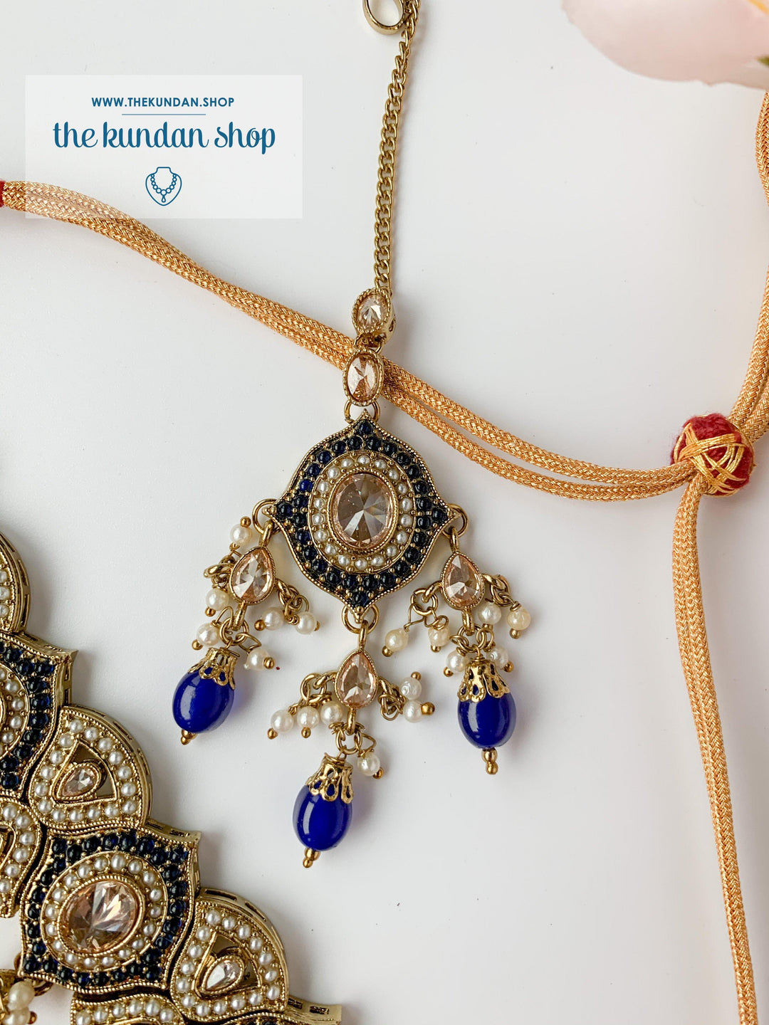 Entangled in Midnight Blue Necklace Sets THE KUNDAN SHOP 