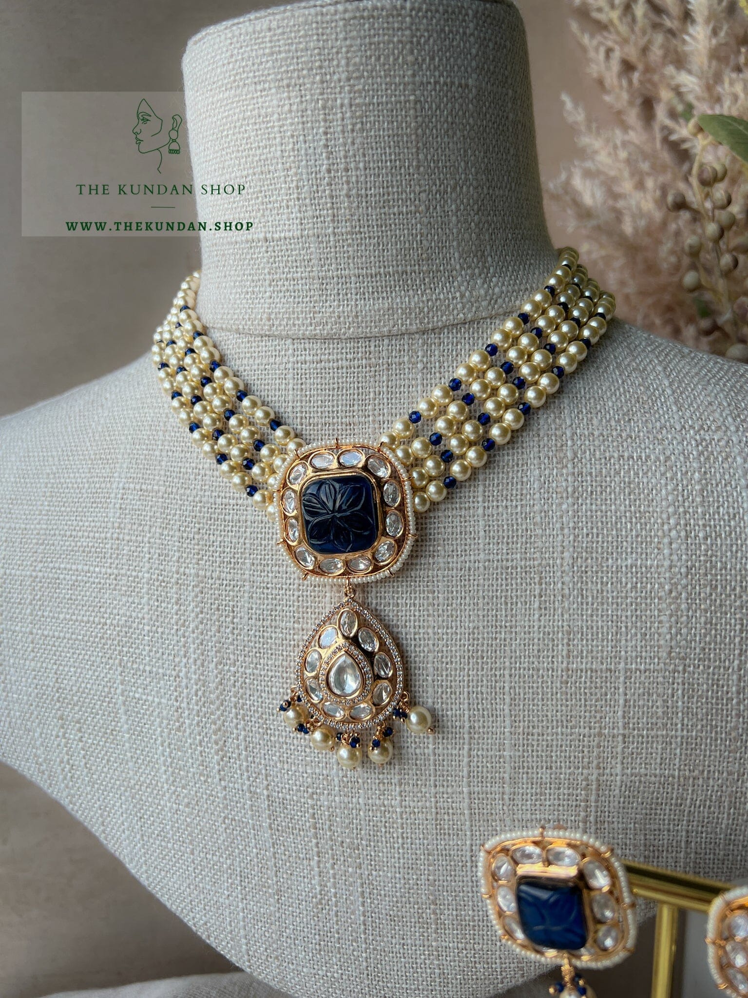 Plenty in Midnight Blue Necklace Sets THE KUNDAN SHOP 