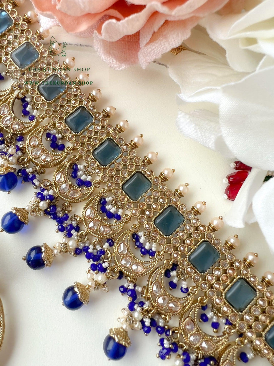 Love Always in Midnight Blue Necklace Sets THE KUNDAN SHOP 