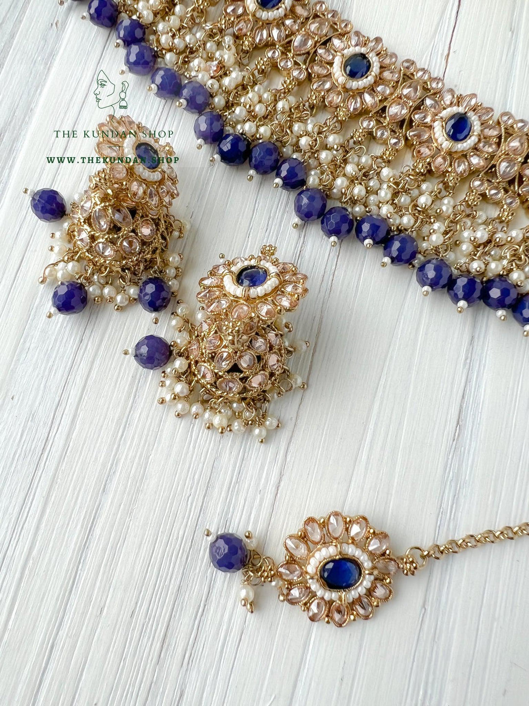 Rebel in Midnight Blue Necklace Sets THE KUNDAN SHOP 