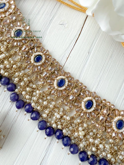 Rebel in Midnight Blue Necklace Sets THE KUNDAN SHOP 