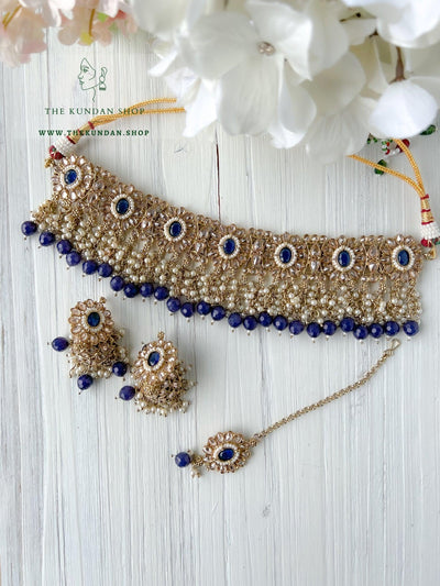 Rebel in Midnight Blue Necklace Sets THE KUNDAN SHOP 